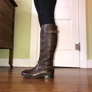 Arturo Chiang Brown Leather Riding Boots